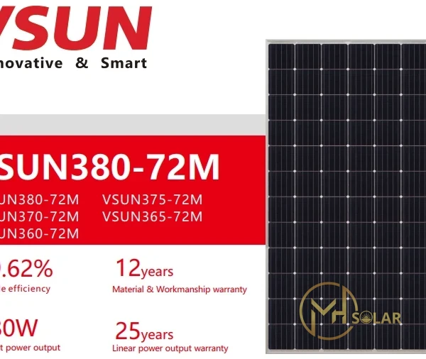 Tấm Pin Năng Lượng Mặt Trời VSUN Poly 370W