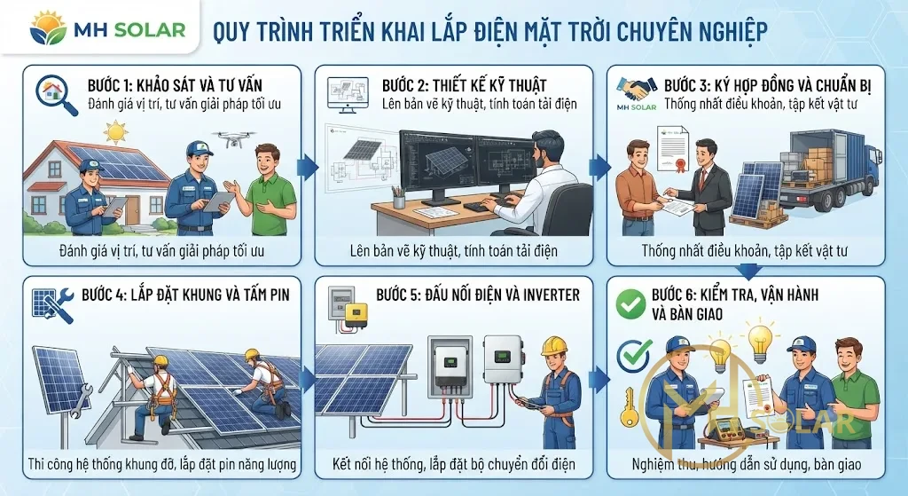 quy trình lắp điện mặt trời tại Thanh Hoá